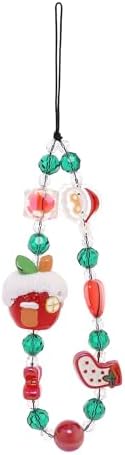 6PCS Beaded Phone Charms Strap Fruit Star Faux Pearl Rainbow Beads Phone Chains Beaded Lanyard for Camera Key Wallet Valentines Day Gifts for Her Women - Image 4