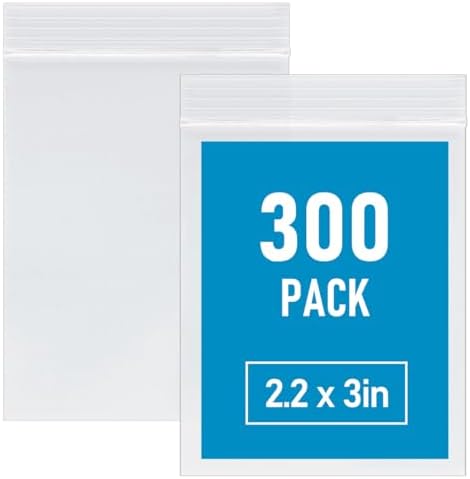 300 PCS Small Plastic Bags, 2.2 x 3 Inch Transparent Jewelry Bag by Naiircool