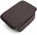 Car Center Console Cover, Leather Car Arm Rest Cover, Middle Console Covers with Storage Bags, Auto Interior Armrest Covers Cushion, Universal for Most Vehicles (Brown) by Unknown