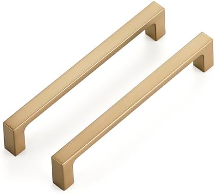 Ravinte Champagne Bronze Kitchen Square Cabinet Handles 5 Inch 5 Pack by Ravinte