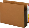 Smead End Tab Pocket, Reinforced Straight-Cut Tab, 3-1/2" Expansion, Extra Wide Letter Size, Redrope with Dark Brown Gusset, 10 per Box (73681) (Pack of 5) by SMEAD