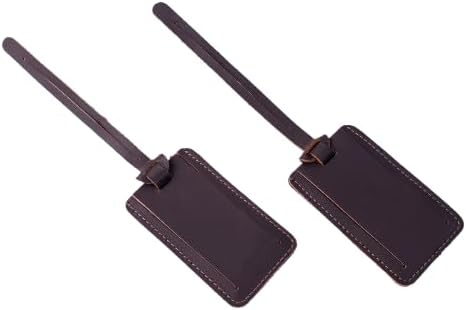 Premium Vegetable-Tanned Natural Leather Luggage Tag – Durable, Stylish Travel ID Labels for Suitcases, Bags, and Backpacks (Brown with a Long Belt) - Image 2