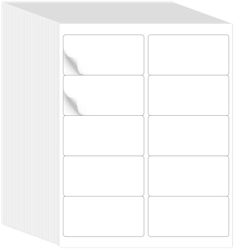 L Liked 2"x4" Bulk Printable White Label Stickers 15000 Labels 1500 Sheets by LLIKED