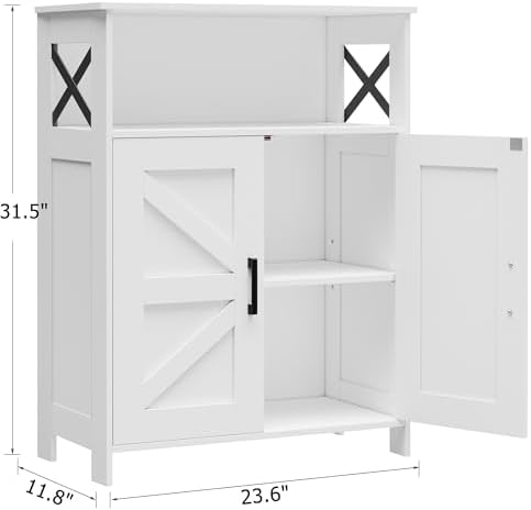Homhedy Farmhouse Bathroom Storage Cabinet with Doors, Small Floor Cabinet - Image 3