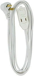 Woods SlimLine Extension Cord - 16/3 Indoor Flat Plug with Right Angled Design - 3 Polarized Outlets - PVC Jacket - Space Saving - Neutral White - 16 Gauge - 3 Feet by Woods