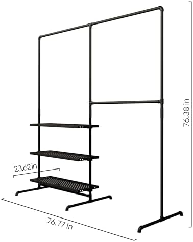 pamo Clothing Rack with Shelves 76" W x 76" H, 260 lbs Load Capacity - Image 2