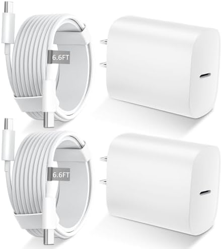 Phone 17 16 15 Charger Fast Charging Type C Chargers USB C Fast Charger Block & Phones 17 Charger Cord 6.6FT Long USB C Charging Cable for i.Phone 17/17 Pro/17 Pro Max/Air/Phone 16 15 Pro Max,White by DiHines