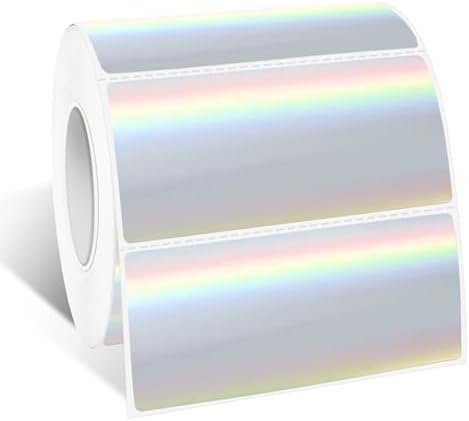 1" x 2" Holographic Thermal Label Stickers,Printable Rainbow Glitter Thermal Printer Sticker Labels for Gift Wrapping, Self-Adhesive Name Price Tag DIY Custom Logo Design (500 pcs) by Yeachlaing