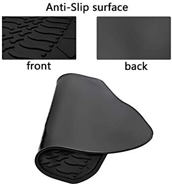 Cargo Liners Custom Fit for Jeep Wrangler JK Unlimited JKU 4 Door Sahara Rubicon 2015 2016 2017 2018 Trunk Mats Full Black Rubber All Weather with Subwoofer Heavy Duty Odorless - Image 3