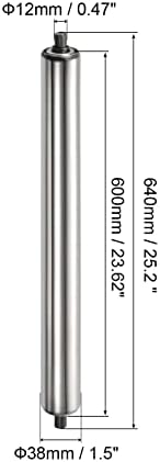 PATIKIL Conveyor Roller 1.5" Diameter 24" Length, Stainless Steel Gravity Transmission Replacement Part Galvanized End, Silver - Image 2