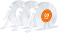Double Sided Tape, Nano Tape, Transparent Adhesive Tape, Traceless Adhesive Tape, Removable, Washable, Reusable, Suitable for Carpets, Photo Walls, 3m Per Roll, 80 Rolls by SUTOUG