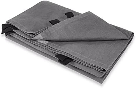 WHITEDUCK 10'x12' Canvas Tarp 18 oz/37 Mil Heavy Duty Water Repellent UV Resistant, Rustproof Grommets, Industrial & Commercial Use Cloth Tarp (Finished Size: 9'6"x11'6", Grey) - Image 2