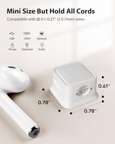Cord Organizer, Magnetic Cable Clips, Under Desk Management, 9 Pack, White - Image 5