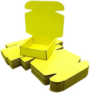 50 Pack 6x6x2 in Lemon Yellow Shipping Boxes - Image 2