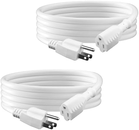 BN-LINK [2 Pack] 10ft White Outdoor Extension Cord 16/3 SJTW, 3-Prong, Weather Resistant & Flame Retardant, for Garden, Landscaping & Holiday Decorations by BN-LINK