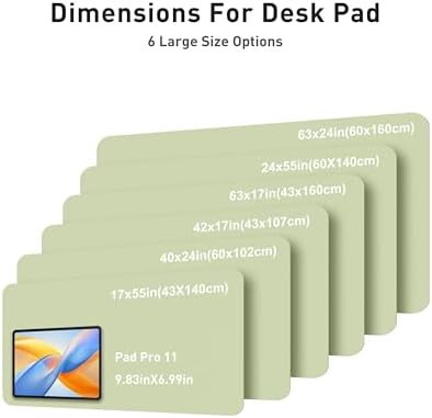 Aothia Faux Leather Desk Mat - Large Mouse Pad, Non-Slip PU Leather Blotter, Waterproof Writing Surface for Office and Home (Grass Green, 42" x 17") - Image 5