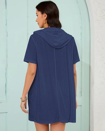 Bsubseach Terry Cloth Swim Cover Up Women Zipper Swimsuit Beach Robes - Image 5