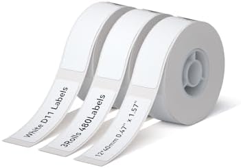 NIIMBOT D11 D110 Label Maker Tape Adhesive Label 0.47" X 1.57" (12 X 40mm) by NIIMBOT%C2%AE