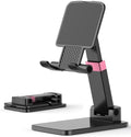 Phone Stand for Desk Cellphone Holder Height Angle Adjustable Stands, Anti-Slip Base, Compact Design for iPhone Android Devices,Black,1Pack by Meizigua