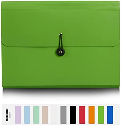 Expanding File Folder File Organizer with 13 Pockets Accordion Filing Folder Expandable File Folder for Documents Paper Organizer for Work, School, Home, Office,Green - Image 3