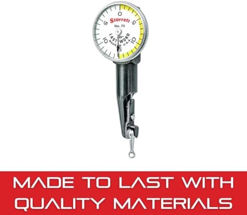 Starrett 711 Last Word Dial Test Indicator with Case - Yellow Half Shaded Face, .030" Range, 0-15-0 Dial Reading, .001" Graduation - 711FS/GS - Image 3