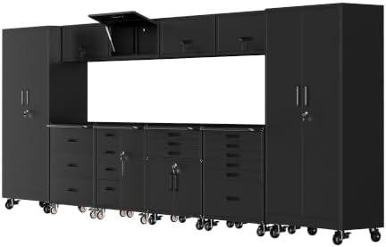 10-Piece Garage Storage Cabinets System Heavy Duty Workshop Set by FLIXELIO
