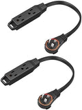 DEWENWILS 1FT 360° Rotating Flat Plug Extension Cord/Wire, 16/3, 2 Pack by DEWENWILS