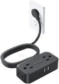 TROND Flat Plug Power Strip, Small Extension Cord 10ft, 4 AC & 4 USB, White by TRONDOfficial