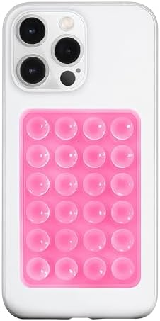 LvShuLiangPin Anteel Silicone Suction Phone Case Mount, Silicon Adhesive Phone Accessory for Smartphones, Hands-Free Mirror Shower Phone Holder for Selfies, Tiktok Videos (Pink) by LvShuLiangPin