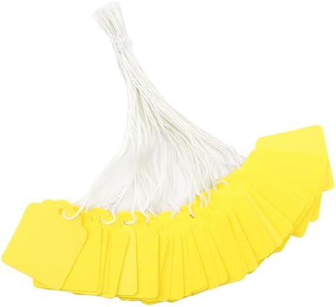 joycraft 200Pcs Price Tags with String Attached, 1.4x1.8in Yellow Gift Tag by joycraft