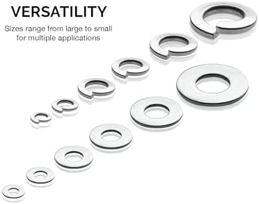 NEIKO 50400A Stainless Steel Lock and Flat Washer Assortment | 350 Piece Set | 12 Different Sizes in Spring Lock and Flat Design | Prevent Loose Fasteners - Image 3