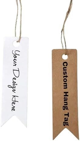 100 pcs Custom Hang Tags,Personalized Your Logo and Text Price Tags Jewelry Hang Tags Labels (0.75×2.75 inch) by Printyourdream