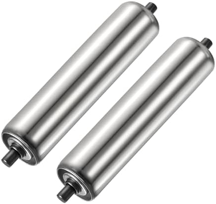 YOKIVE 2 Pcs Conveyor Roller, Stainless Steel Roller Replacement | Smooth Movement, Great for Factories, Warehouses Use (Silver, 2 Inch Dia, 10 Inch Length) by YOKIVE