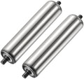 YOKIVE 2 Pcs Conveyor Roller, Stainless Steel Roller Replacement | Smooth Movement, Great for Factories, Warehouses Use (Silver, 2 Inch Dia, 10 Inch Length) by YOKIVE