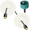 TV Wire Hider Kit for Wall Mount TV, in Wall Cable Management Kit, Includes 2 Pass Throughs and Hole Saw Drill Attachment for Easy Install（Off-White） by Riozoo%C2%AE-EmbellishYouLife