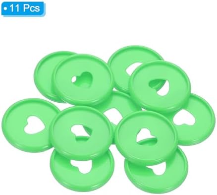 PATIKIL 28mm Plastic Book Binding Discs, 11 Pack Discbound Expansion Discs Heart Binder Rings for DIY Notebook Planner, Green - Image 3