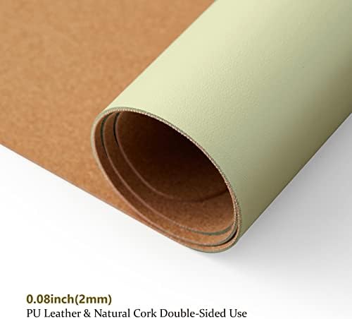Cork Desk Mat - Dual-Sided Desk Pad for Office and Home - Desk Organization and Accessories - Ideal for Large Mouse Pad and Desk Mats on Top of Desks(Light Green,80cmx 40cm) - Image 3