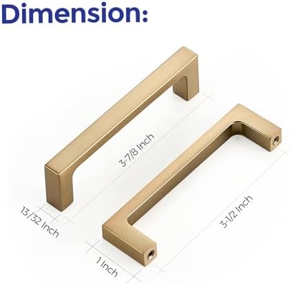 Ravinte Champagne Bronze Kitchen Square Cabinet Handles 3-1/2 Inch 5 Pack - Image 3
