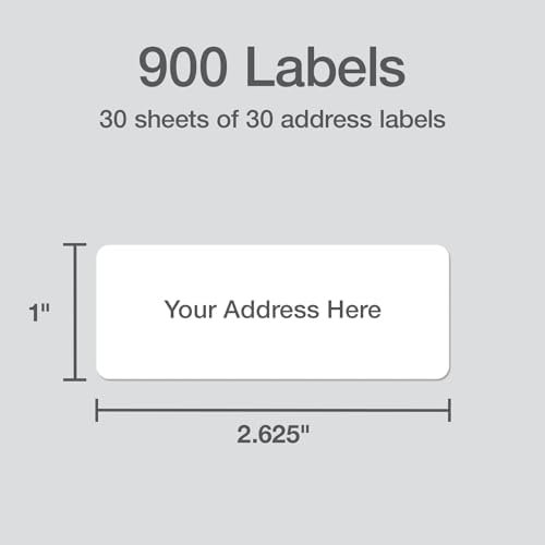 Redi-Tag 1" x 2.63" Address Labels, 900 per Pack, White, Laser and Inkjet Printer Labels, 1" x2-5/8, Self-Adhesive, Permanent Stick, Smudge-Resistant, Perfect for Mailing, Office, and Home Use - Image 2