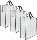3 Pack Clear Storage Bags with Zipper and Handles, Blanket Bags For Closet Storage, Moving and Packing Supplies for College, Underbed Storage Organizer for Clothes Pillow Bedding Christmas Wreath by GONGKANGYUAN
