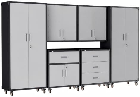 6-Piece Garage Storage Cabinets System Heavy Duty Workshop Set by FLIXELIO