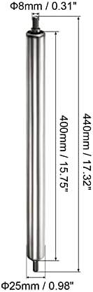 PATIKIL Conveyor Roller 1" Diameter 16" Length, Stainless Steel Gravity Transmission Replacement Part Galvanized End, Silver - Image 2