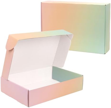 30 Pack 9x6x2 Colorful Shipping Boxes Medium, Mailing Cardboard Boxes for Packaging Small Business by OUGEBOX