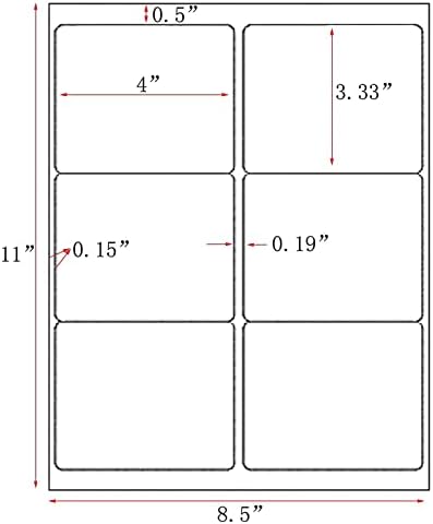 LabelMore 3 1/3 x 4 Labels - 6 Up Self Adhesive Shipping Labels - FBA Labels - 2000 Sheet/ 12000 Labels - Image 2