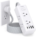 One Beat Surge Protector Power Strip, 5 Ft Flat Plug Extension Cord, 900J by OneBeat