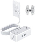 TESSAN Extension Cord 15 FT, Power Strip with 900J Surge Protection, Grey by TESSAN