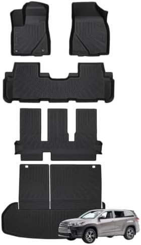 Floor Mats & Cargo Liner Fit for Toyota Highlander 7-Passenger 2014-2019 by Priprilod