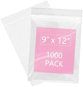 iMailer- 1000 Pcs- 9" x 12" Reclosable Plastic Zip Bags 2 Mil by iMailer