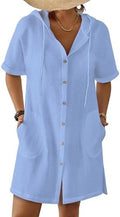 Bsubseach Womens Swimsuit Cover Up Shirt Hooded Beach Dress with Pockets by Bsubseach