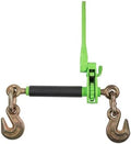 3/8"-1/2" Hi-Viz Green Heavy Duty Folding Handle Ratchet Load Binder w/Grab Hook 12,000 lbs WLL | Tie Down Hauling Chain Binders for Flatbed Truck Trailer by MyteeProducts
